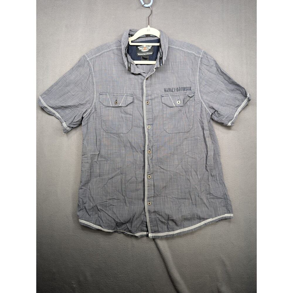 Harley-Davidson Gray Short Sleeve Button-Down Shirt